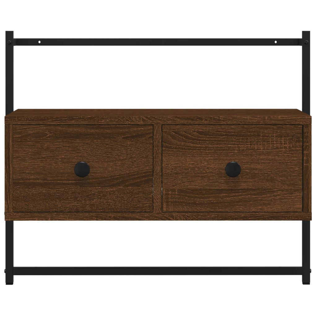vidaXL Szafka pod telewizor, ścienna, brązowy dąb, 60,5x30x51 cm
