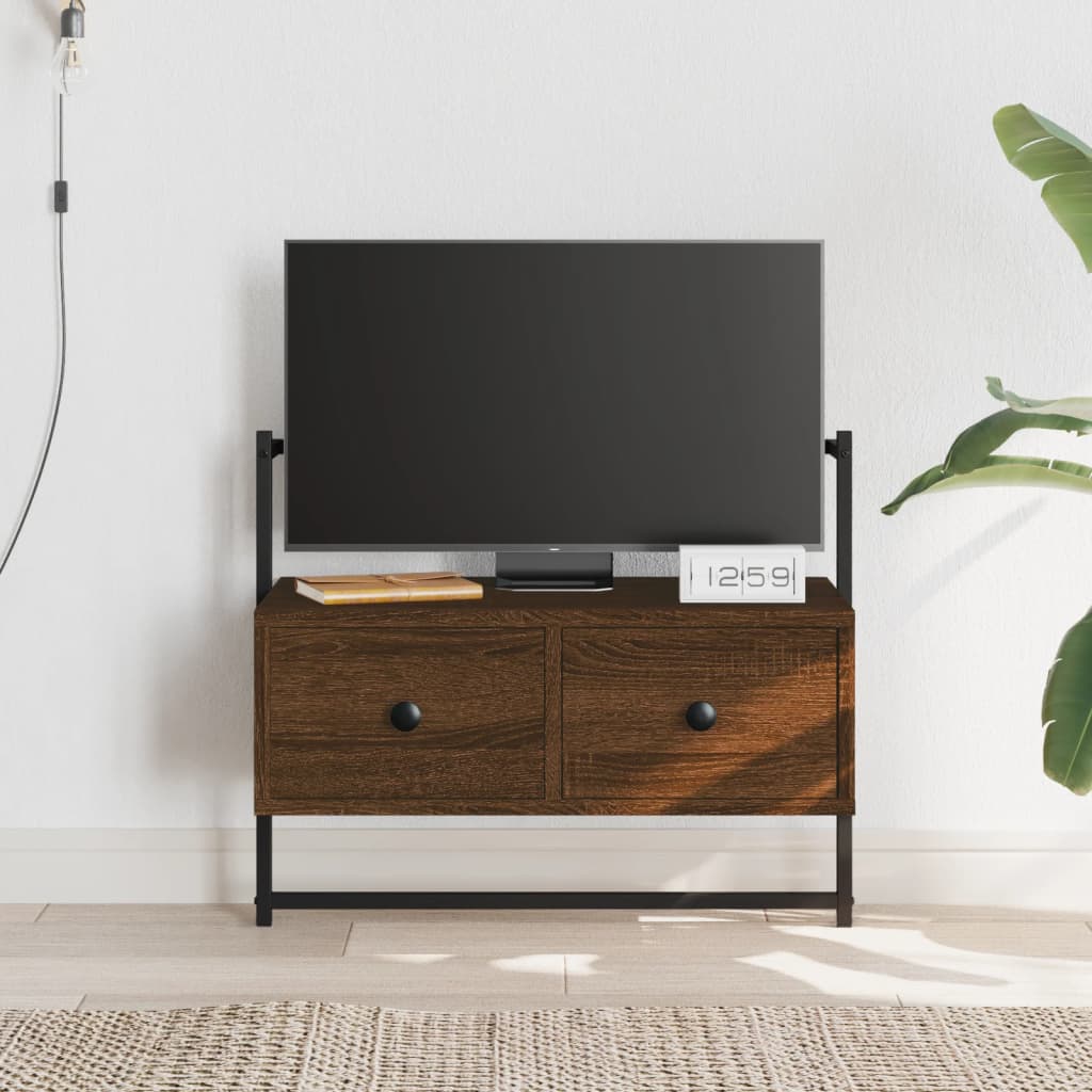 vidaXL Szafka pod telewizor, ścienna, brązowy dąb, 60,5x30x51 cm