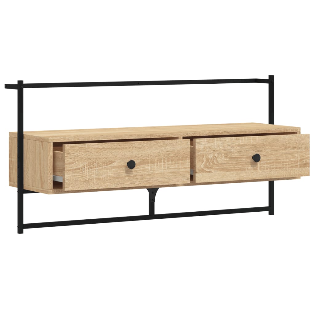 vidaXL Szafka pod telewizor, ścienna, dąb sonoma, 100,5x30x51 cm