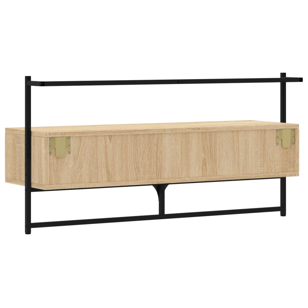 vidaXL Szafka pod telewizor, ścienna, dąb sonoma, 100,5x30x51 cm