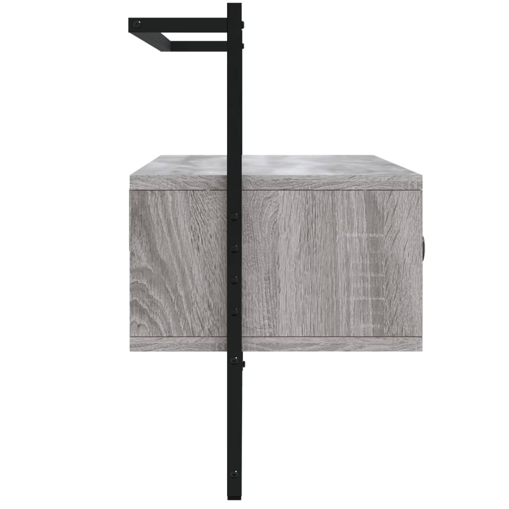 vidaXL Szafka pod telewizor, ścienna, szary dąb sonoma, 100,5x30x51 cm