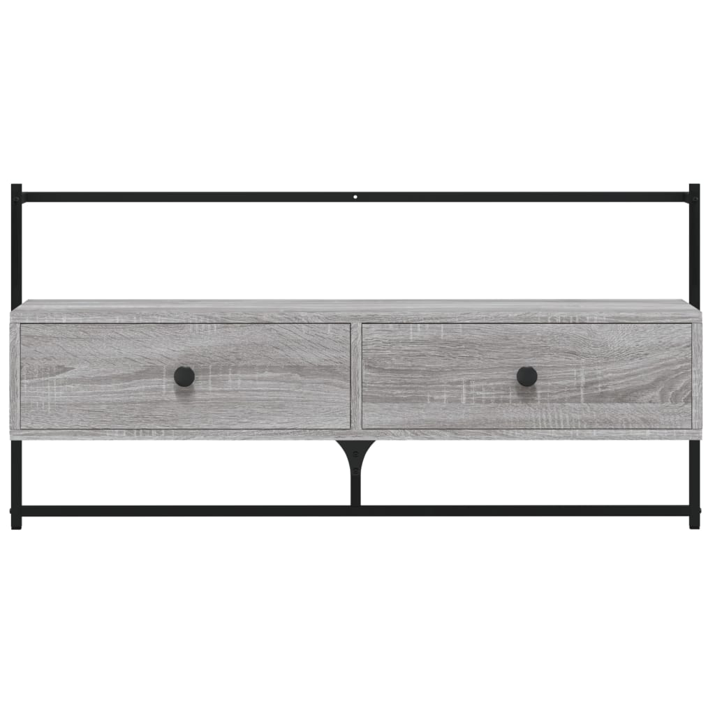 vidaXL Szafka pod telewizor, ścienna, szary dąb sonoma, 100,5x30x51 cm