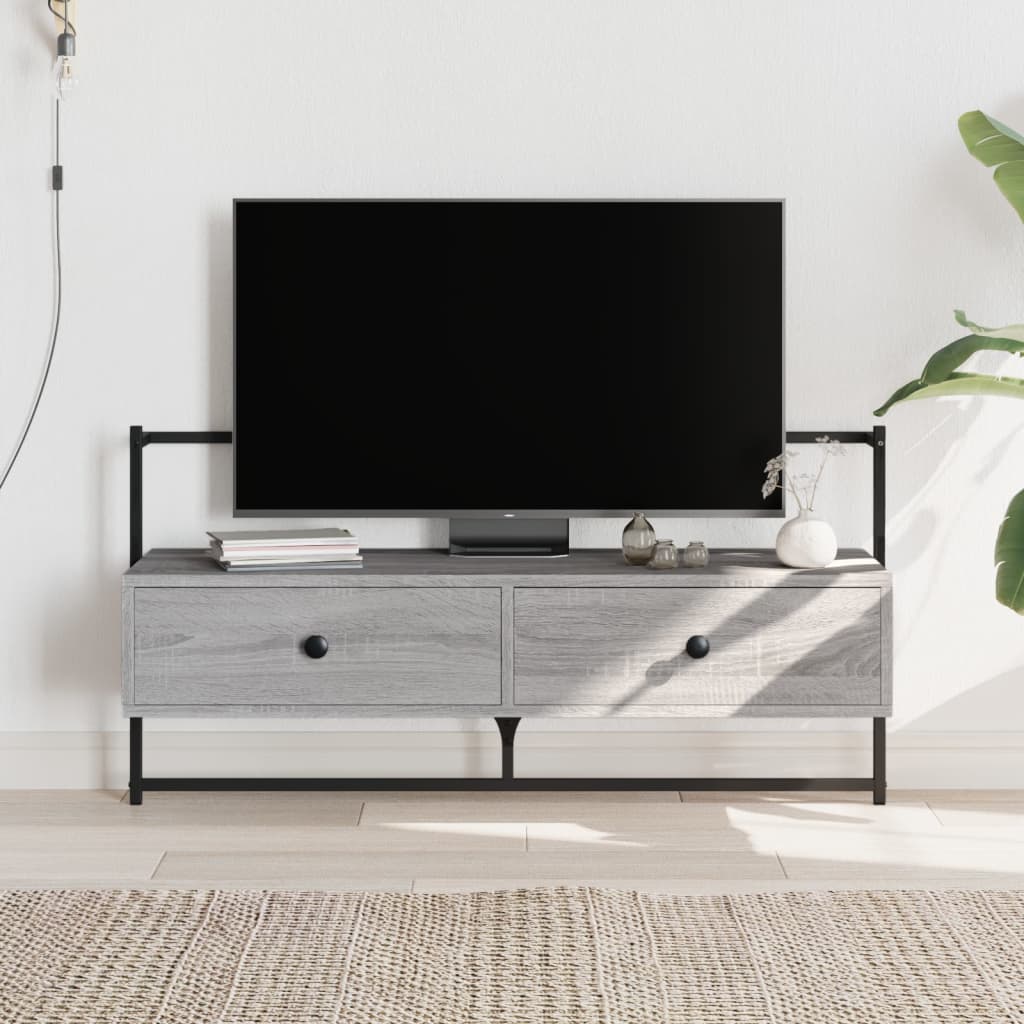 vidaXL Szafka pod telewizor, ścienna, szary dąb sonoma, 100,5x30x51 cm