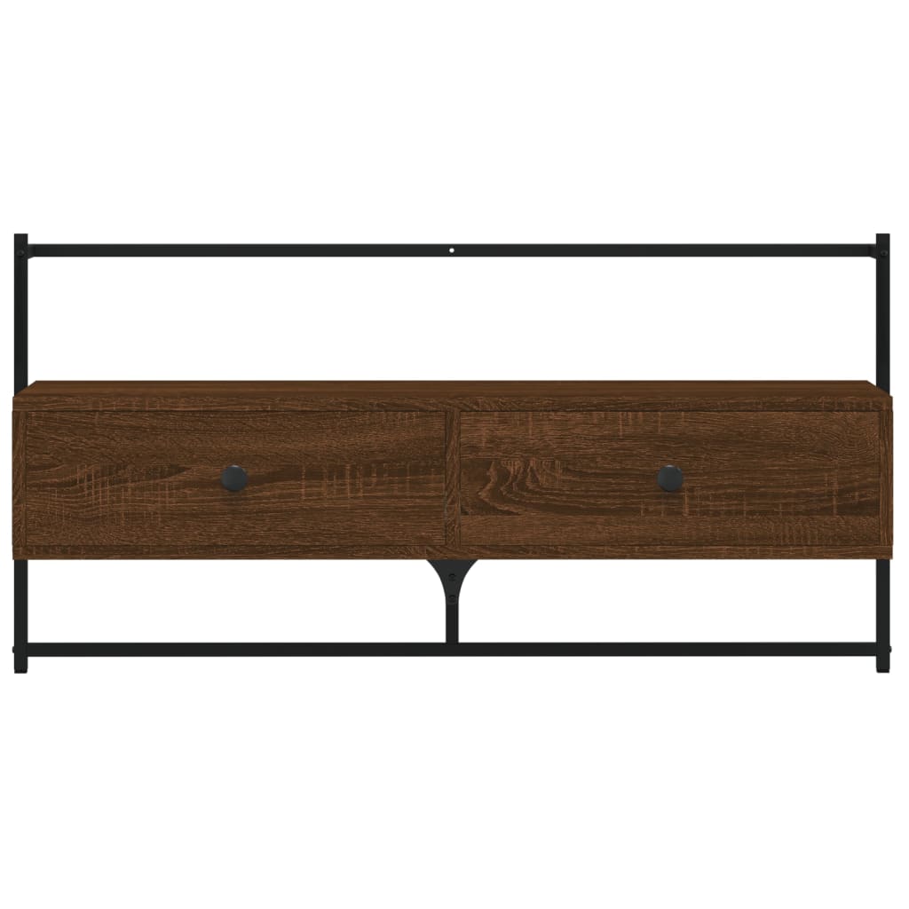 vidaXL Szafka pod telewizor, ścienna, brązowy dąb, 100,5x30x51 cm