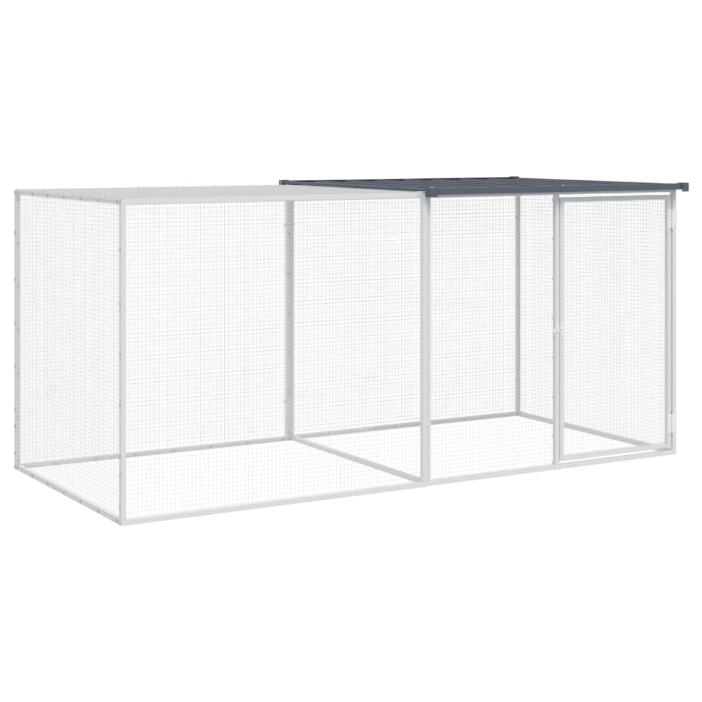 vidaXL Klatka dla kurczaków z dachem antracytowa 203x98x90 cm ocynkowana stal