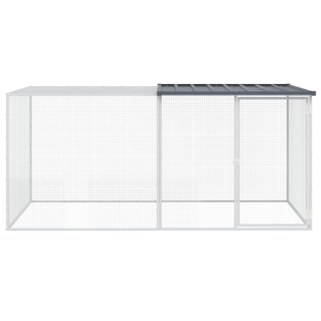 vidaXL Klatka dla kurczaków z dachem antracytowa 203x98x90 cm ocynkowana stal
