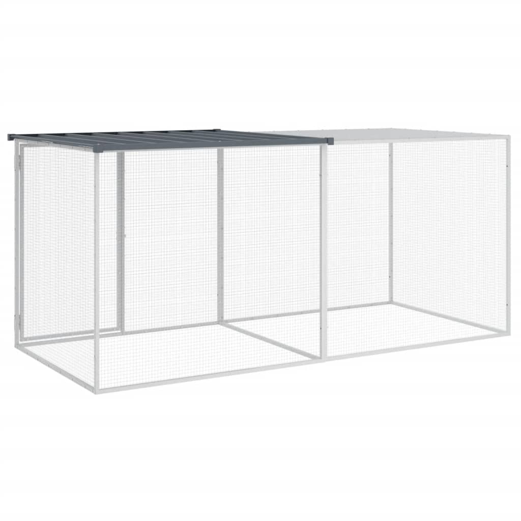 vidaXL Klatka dla kurczaków z dachem antracytowa 203x98x90 cm ocynkowana stal