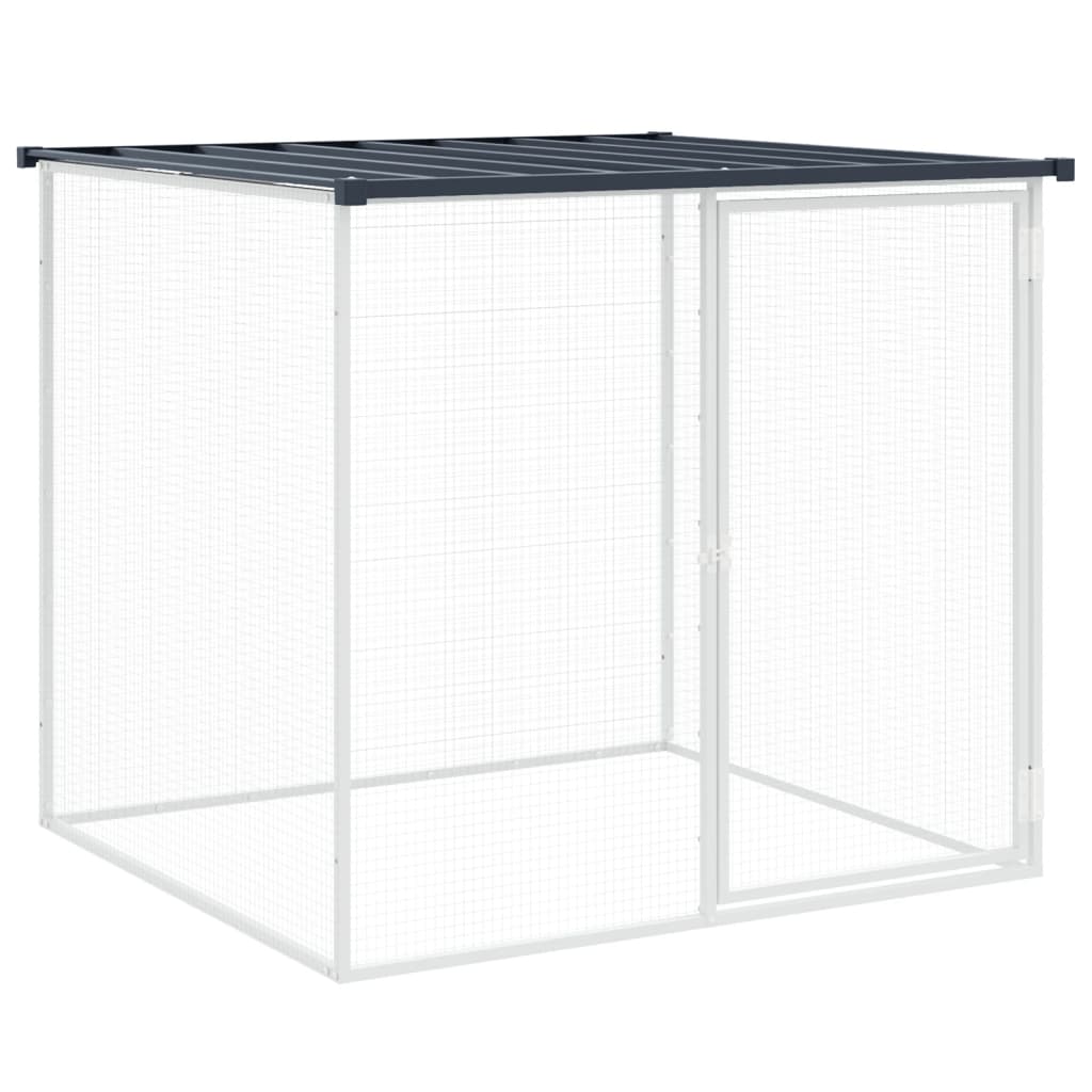 vidaXL Klatka dla kurczaków z dachem antracytowa 203x98x90 cm ocynkowana stal