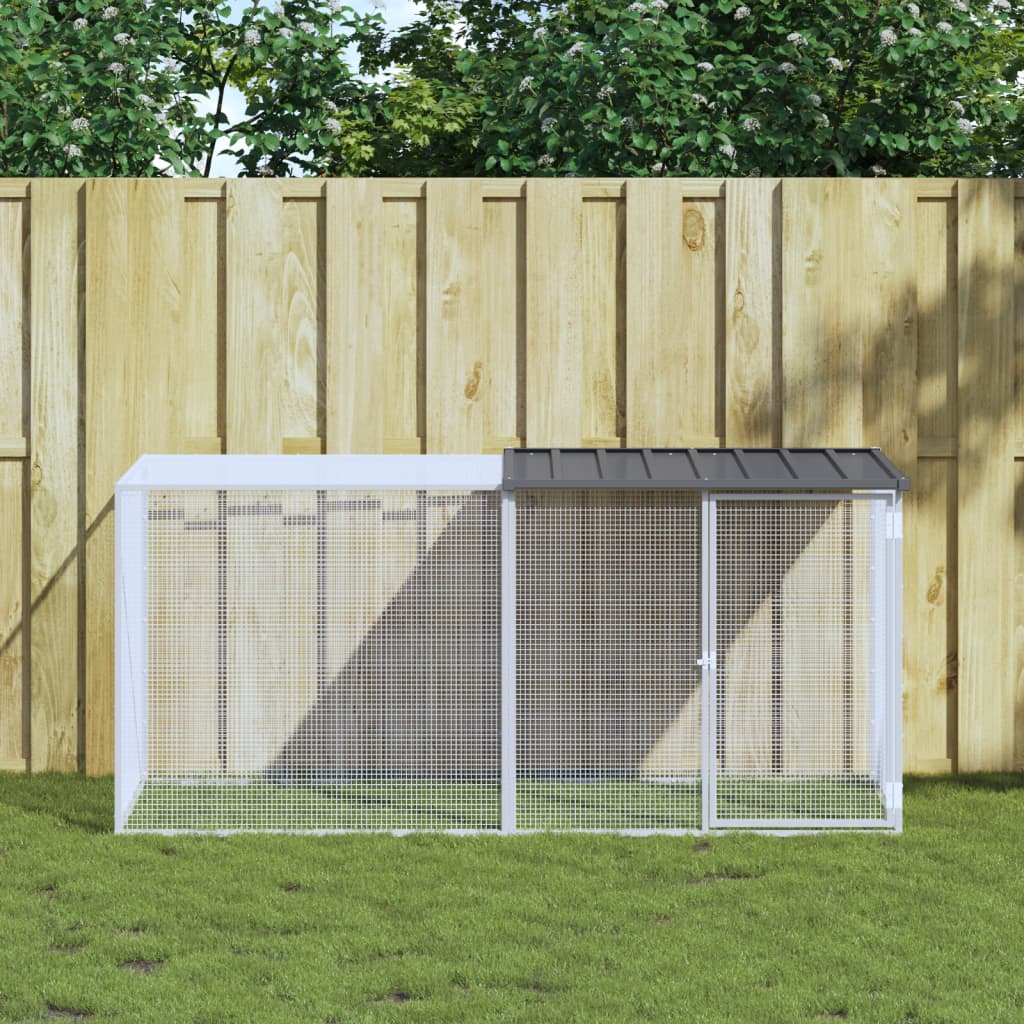 vidaXL Klatka dla kurczaków z dachem antracytowa 203x98x90 cm ocynkowana stal