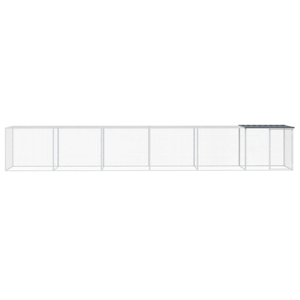 vidaXL Klatka dla kurcząt, z dachem, antracytowa, 603x98x90 cm, stal