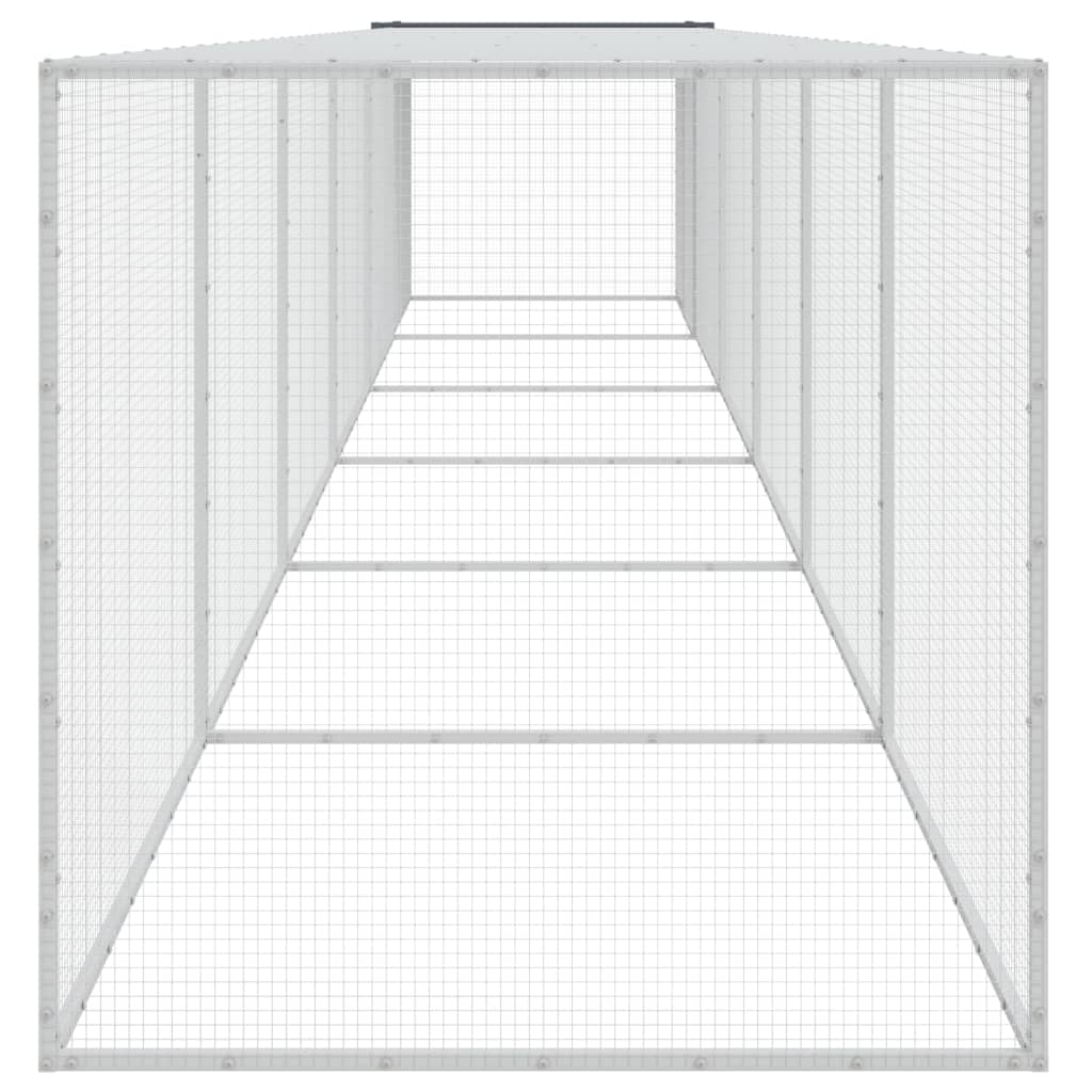 vidaXL Klatka dla kurcząt, z dachem, antracytowa, 603x98x90 cm, stal