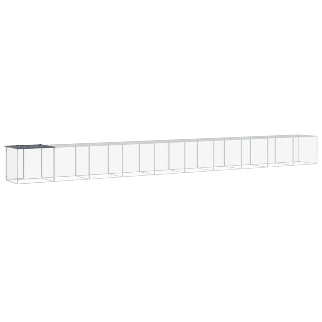 vidaXL Klatka dla kurcząt, z dachem, antracytowa, 1003x98x90 cm, stal