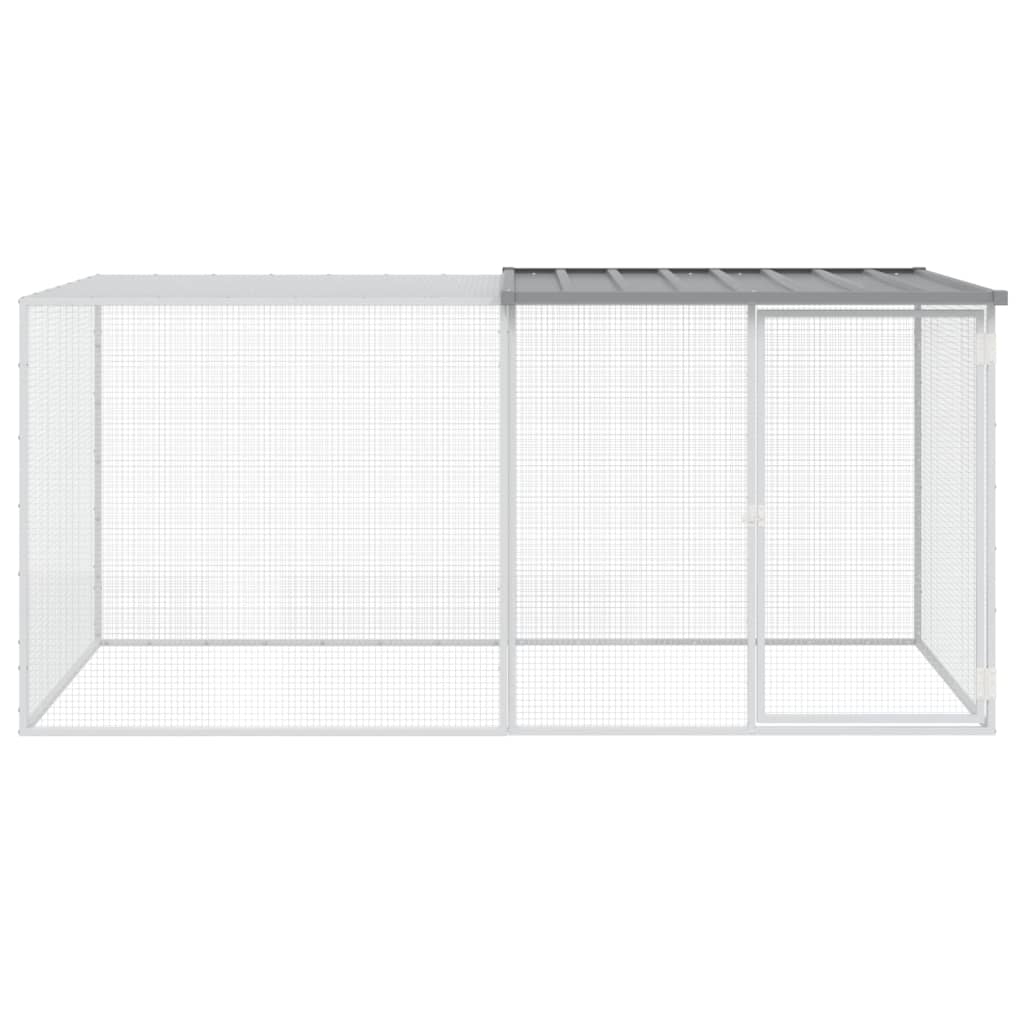 vidaXL Klatka dla kurcząt, z dachem, jasnoszara, 203x98x90 cm, stal