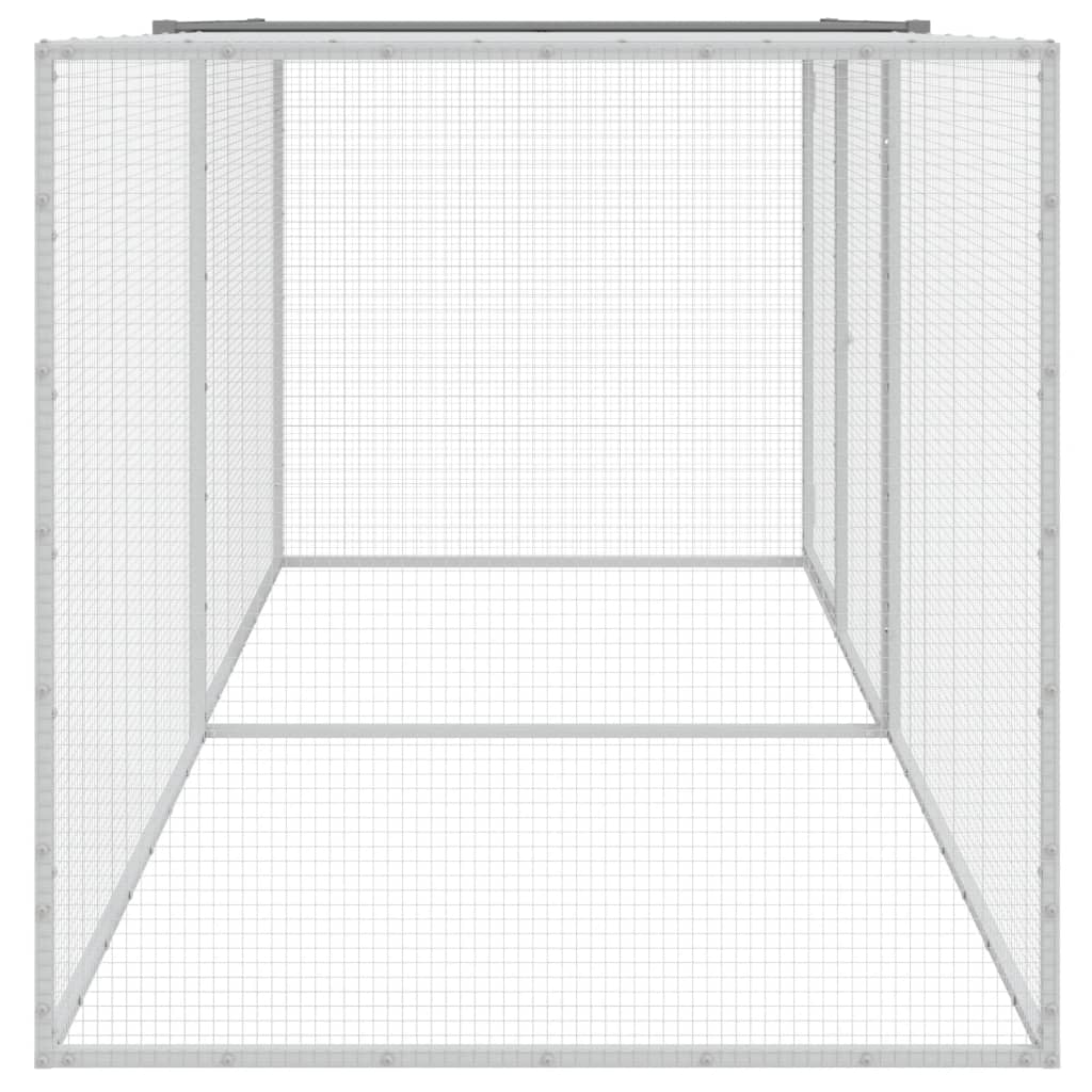 vidaXL Klatka dla kurcząt, z dachem, jasnoszara, 203x98x90 cm, stal