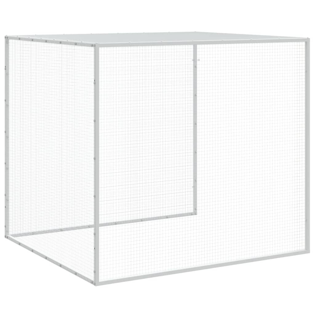 vidaXL Klatka dla kurcząt, z dachem, jasnoszara, 203x98x90 cm, stal