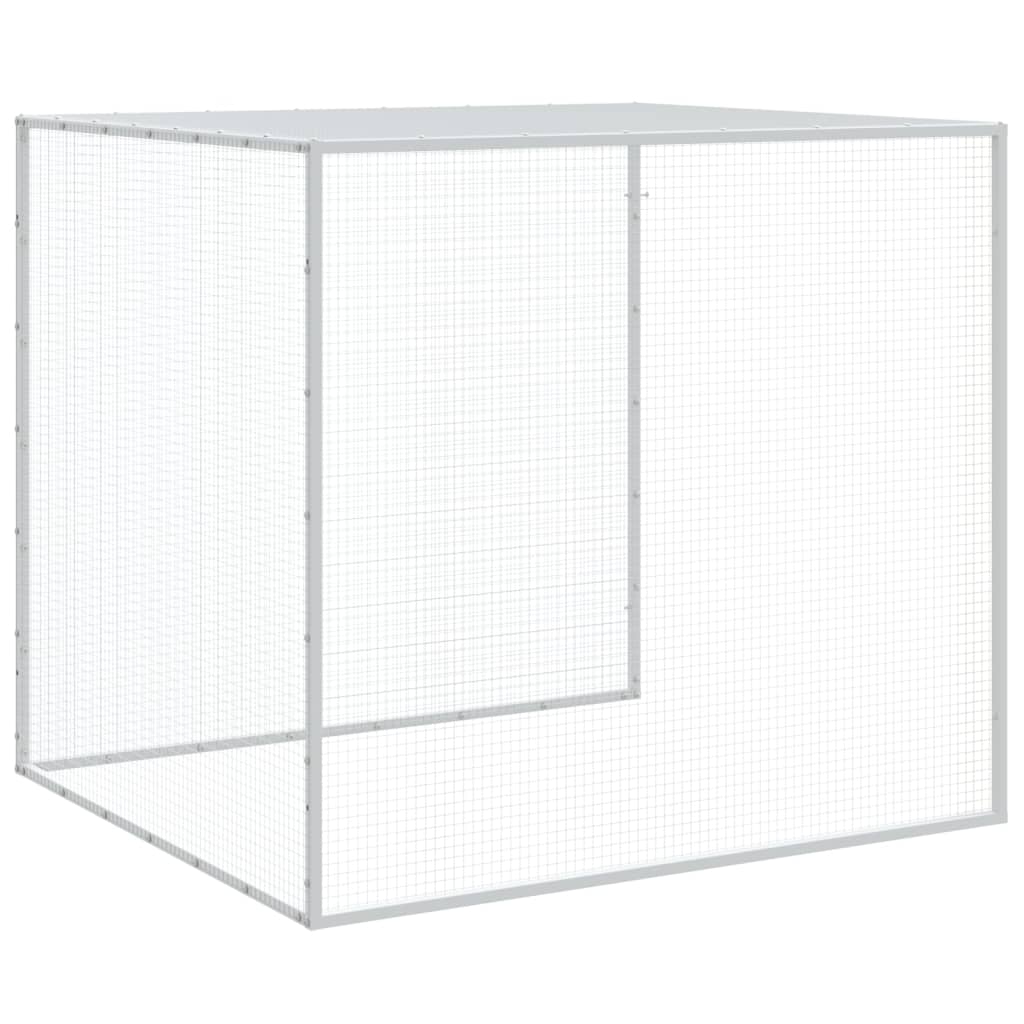 vidaXL Klatka dla kurcząt, z dachem, jasnoszara, 603x98x90 cm, stal