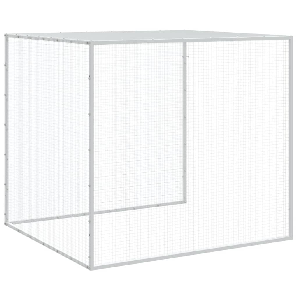 vidaXL Klatka dla kurcząt, z dachem, jasnoszara, 803x98x90 cm, stal
