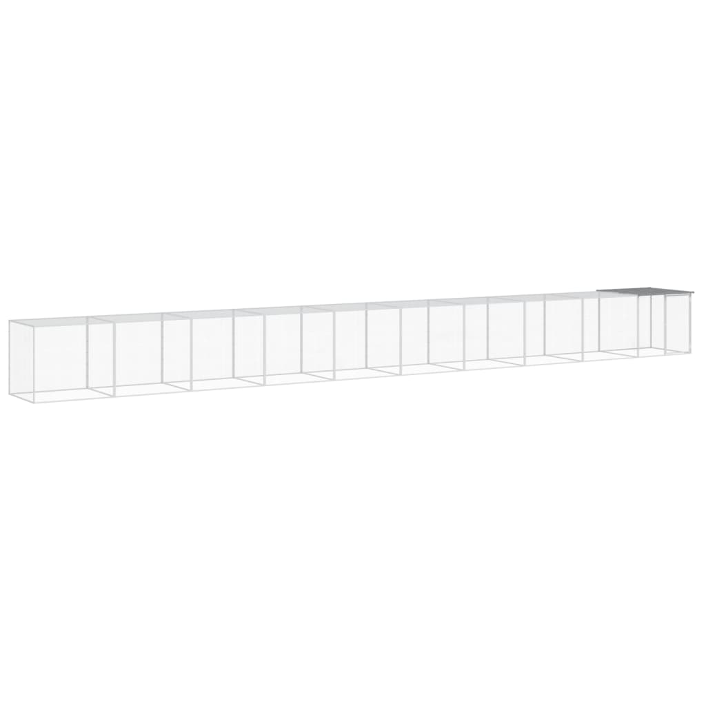 vidaXL Klatka dla kurcząt, z dachem, jasnoszara, 1003x98x90 cm, stal