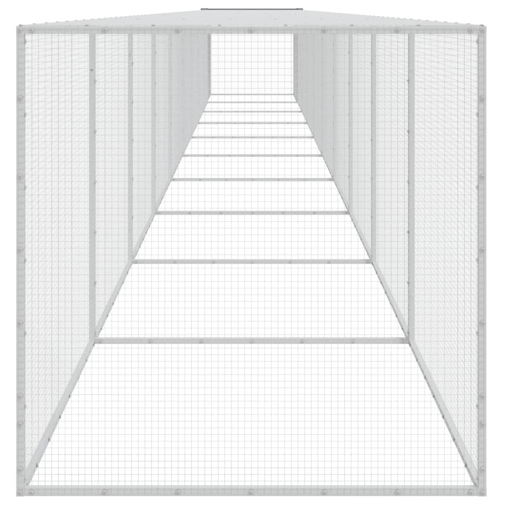 vidaXL Klatka dla kurcząt, z dachem, jasnoszara, 1003x98x90 cm, stal