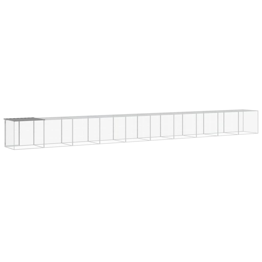 vidaXL Klatka dla kurcząt, z dachem, jasnoszara, 1003x98x90 cm, stal