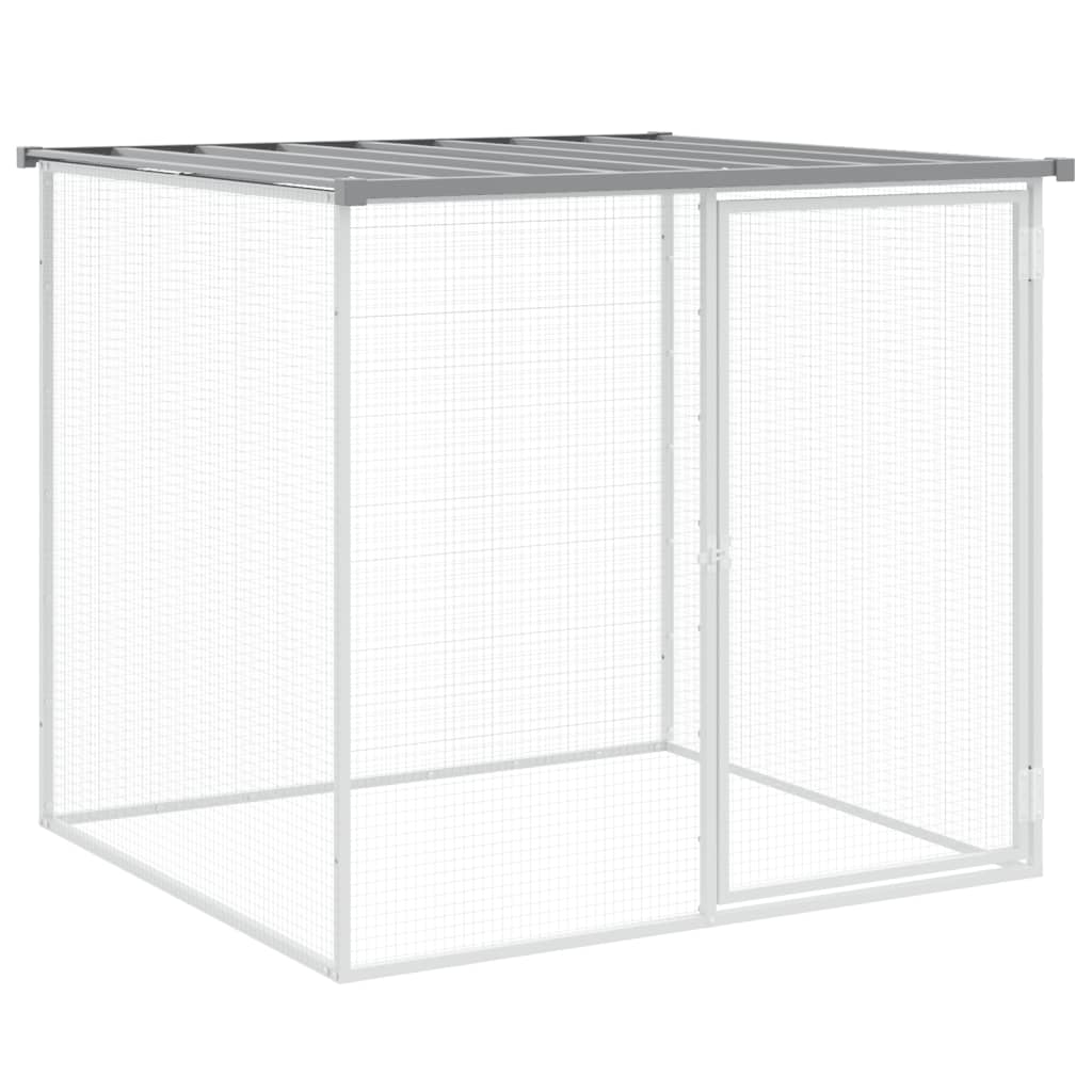 vidaXL Klatka dla kurcząt, z dachem, jasnoszara, 1003x98x90 cm, stal
