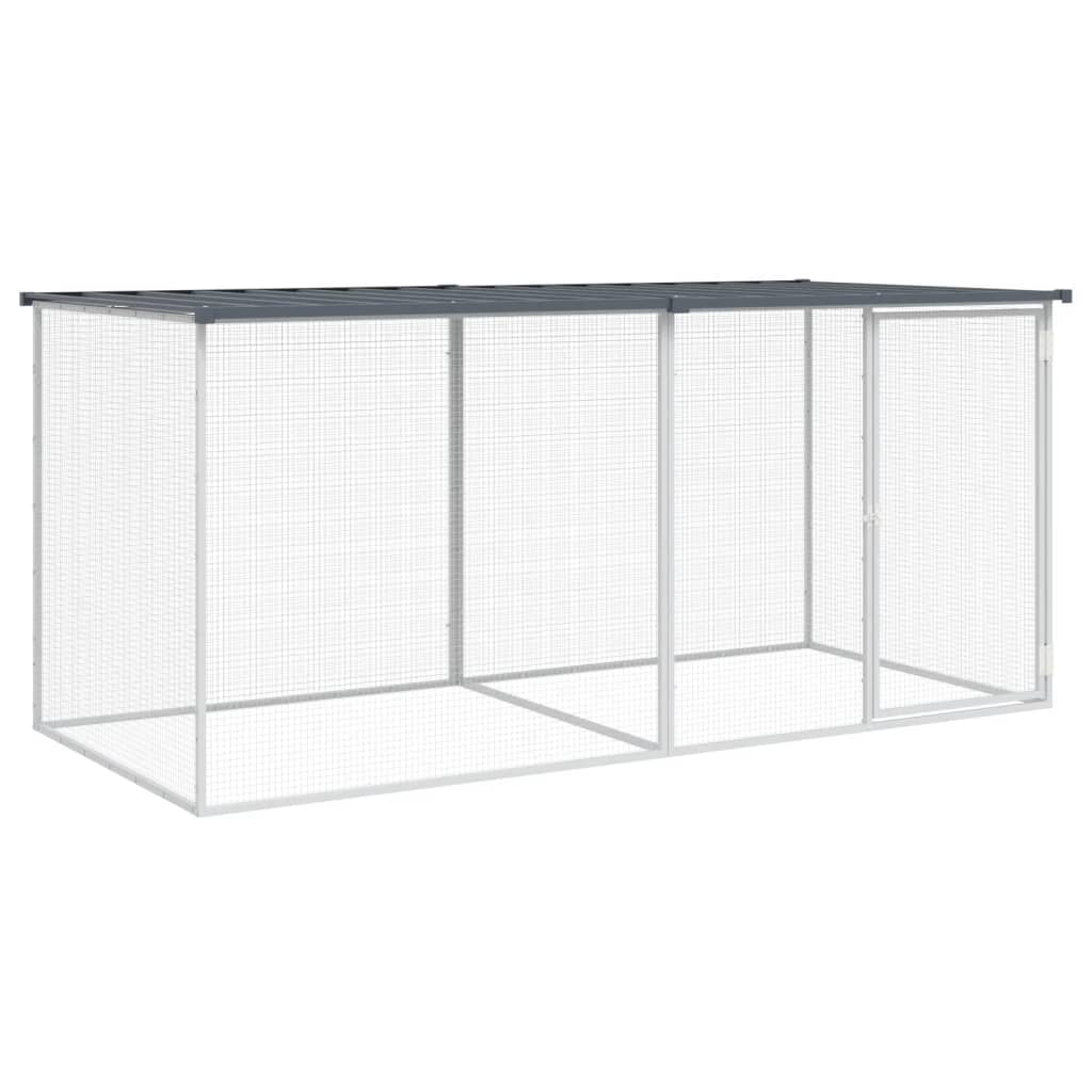 vidaXL Klatka dla kurczaków z dachem antracytowa 203x98x90 cm ocynkowana stal