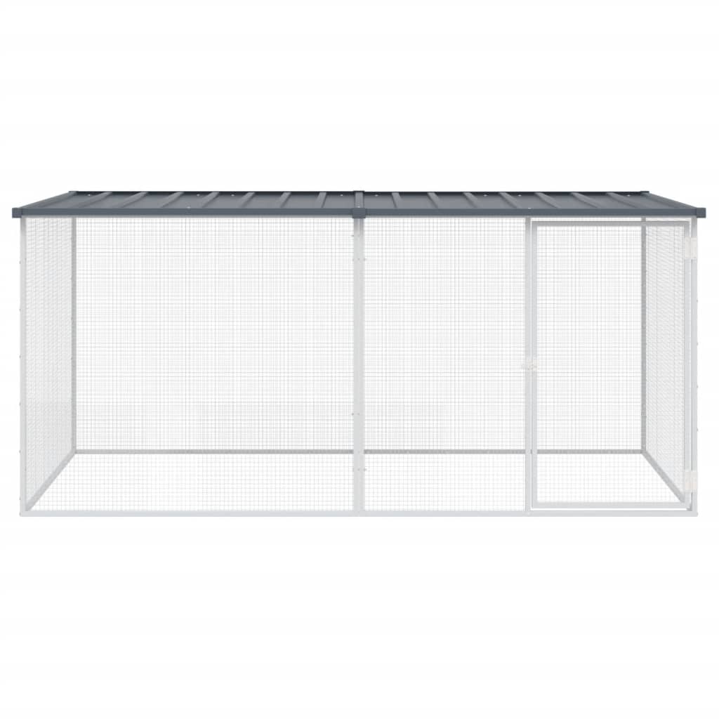 vidaXL Klatka dla kurczaków z dachem antracytowa 203x98x90 cm ocynkowana stal