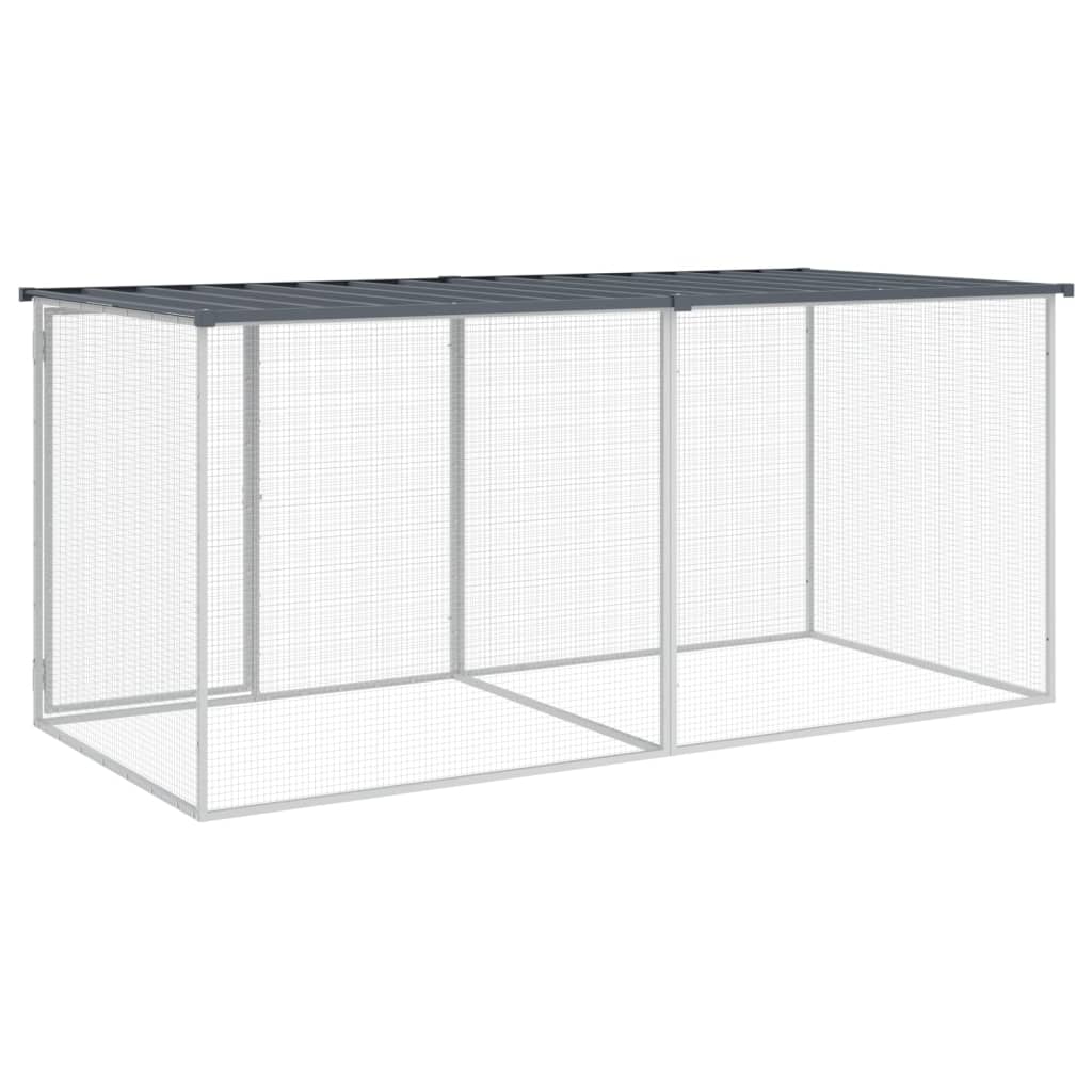 vidaXL Klatka dla kurczaków z dachem antracytowa 203x98x90 cm ocynkowana stal