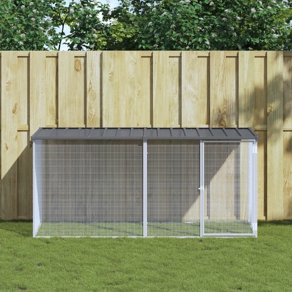 vidaXL Klatka dla kurczaków z dachem antracytowa 203x98x90 cm ocynkowana stal