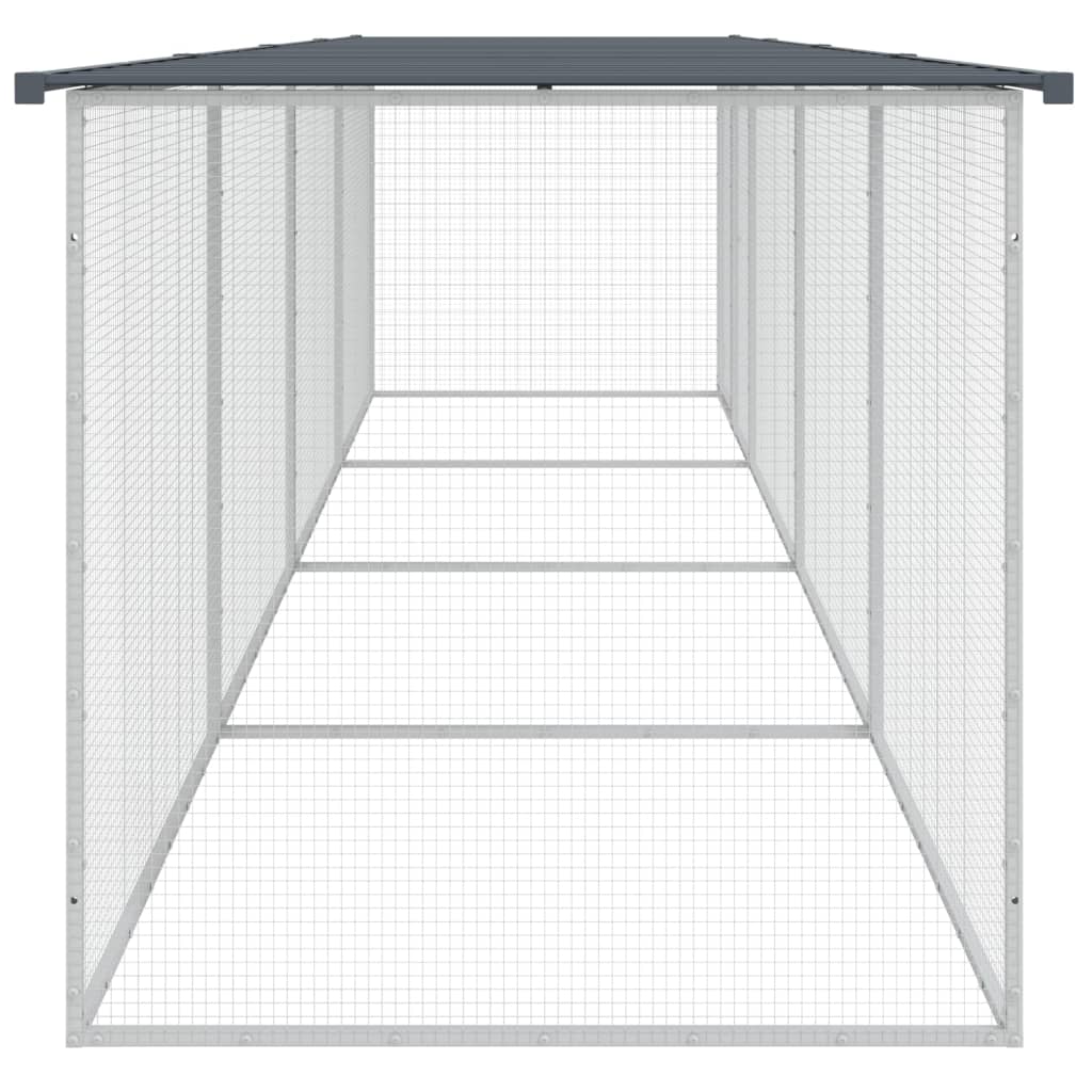 vidaXL Klatka dla kurcząt, z dachem, antracytowa, 403x98x90 cm, stal