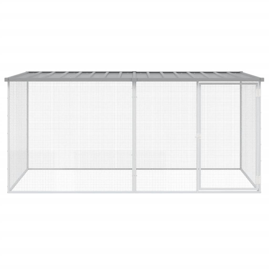 vidaXL Klatka dla kurczaków z dachem jasnoszara 203x98x90 cm ocynkowana stal