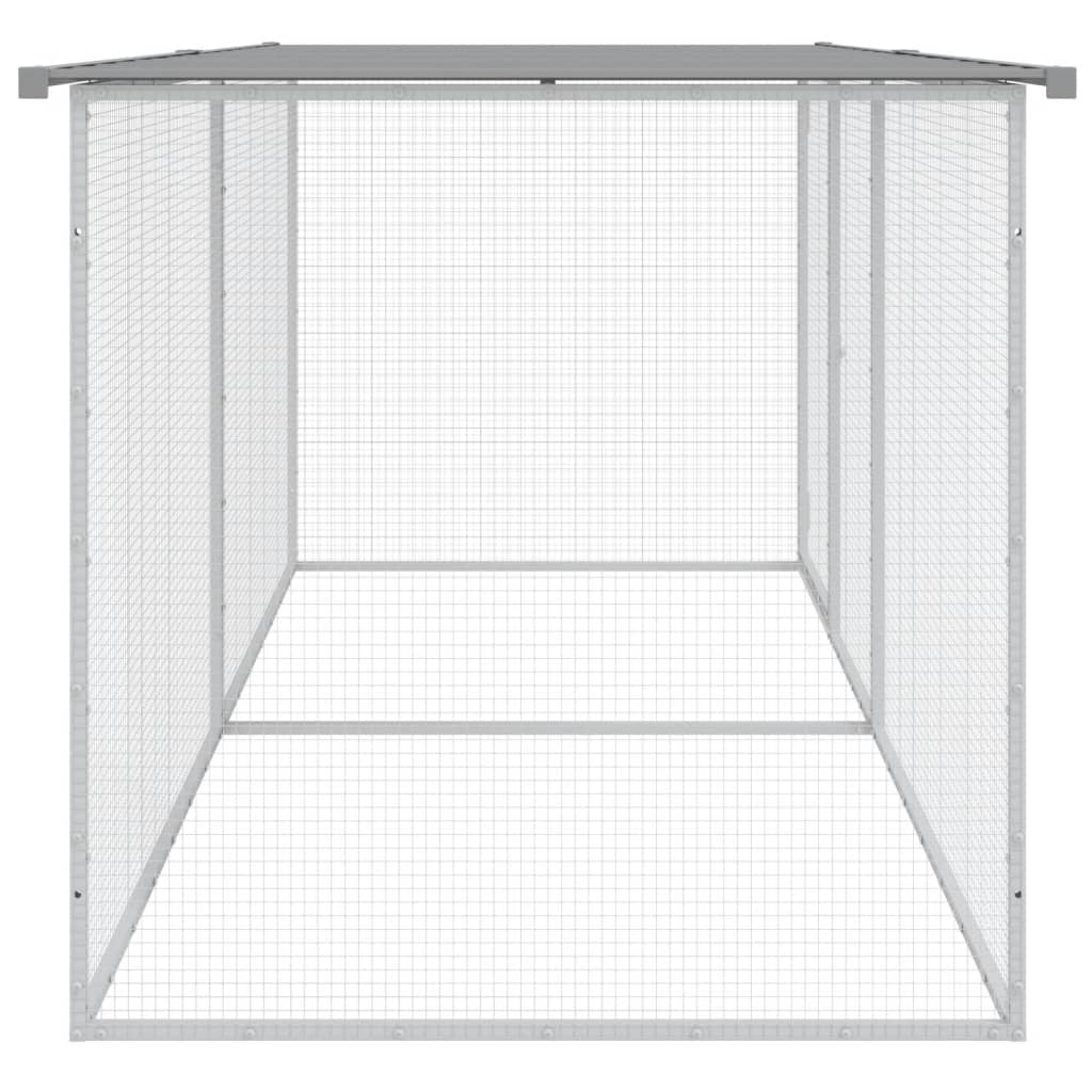 vidaXL Klatka dla kurczaków z dachem jasnoszara 203x98x90 cm ocynkowana stal