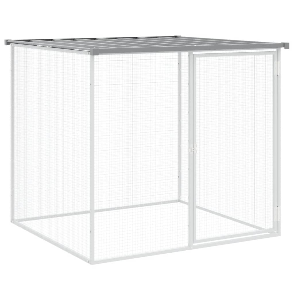 vidaXL Klatka dla kurczaków z dachem jasnoszara 203x98x90 cm ocynkowana stal