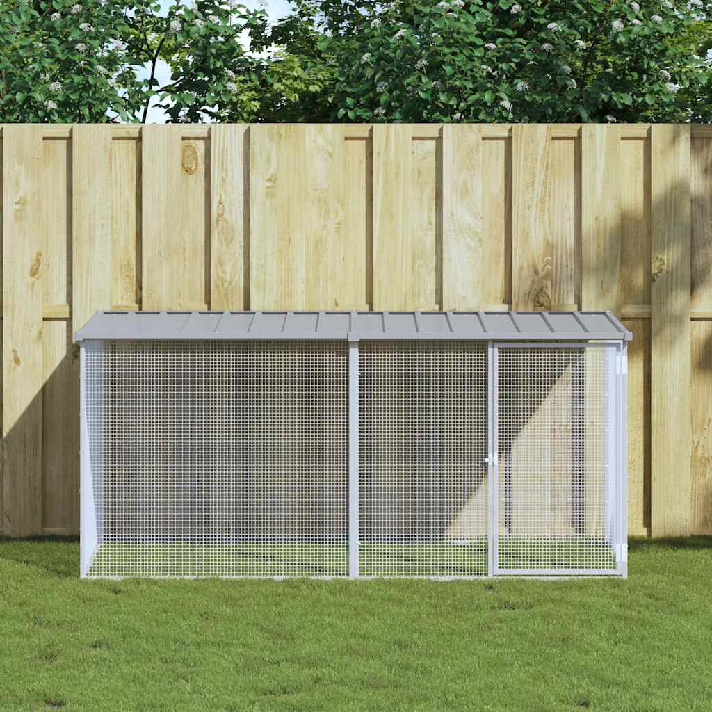 vidaXL Klatka dla kurczaków z dachem jasnoszara 203x98x90 cm ocynkowana stal