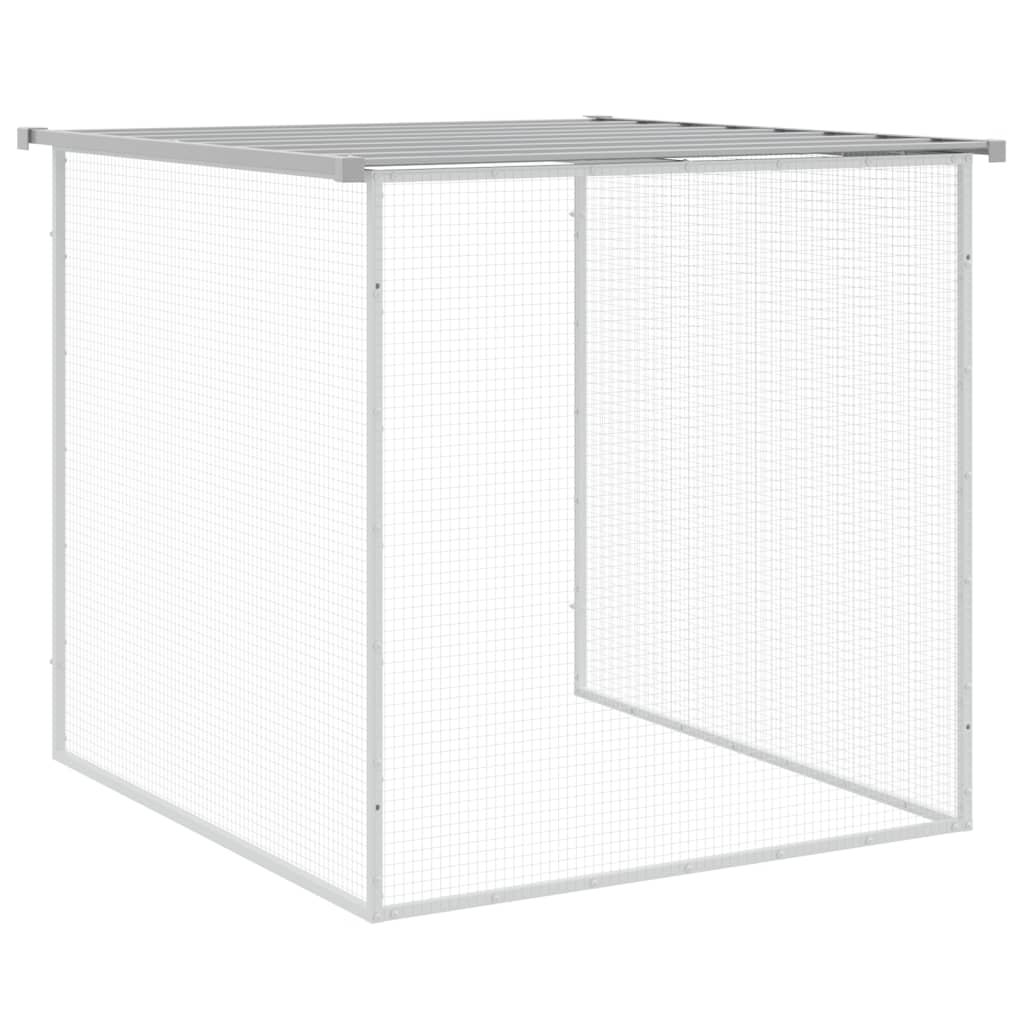 vidaXL Klatka dla kurcząt, z dachem, jasnoszara, 603x98x90 cm, stal