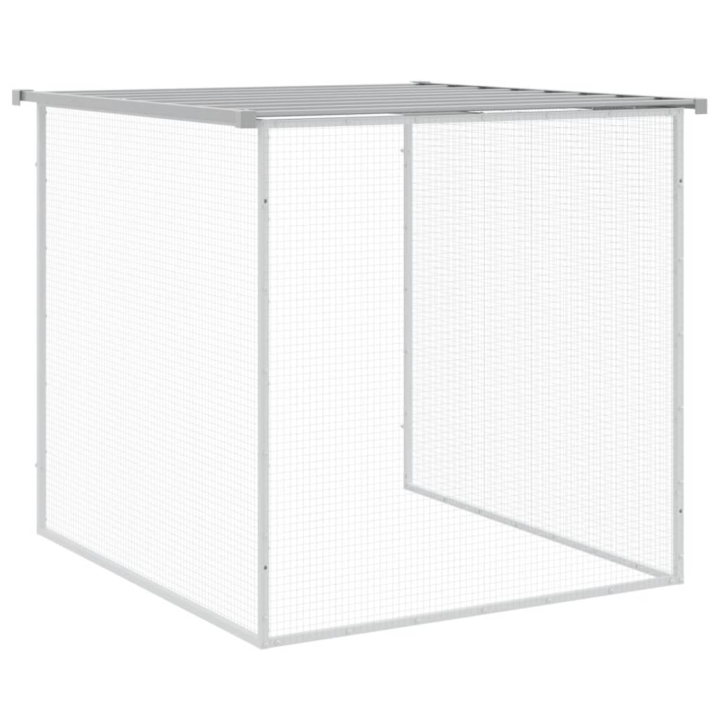 vidaXL Klatka dla kurcząt, z dachem, jasnoszara, 803x98x90 cm, stal