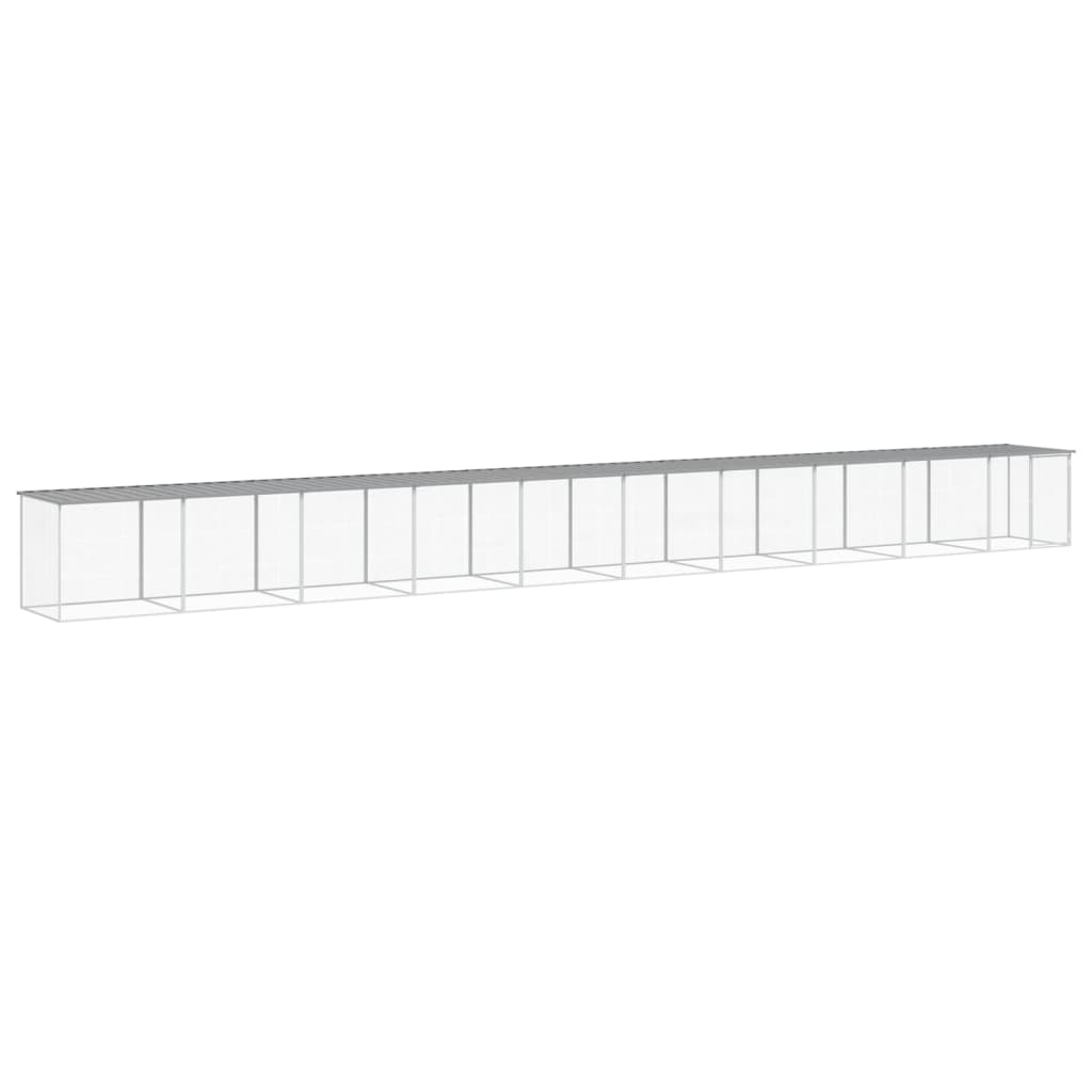 vidaXL Klatka dla kurcząt, z dachem, jasnoszara, 1003x98x90 cm, stal
