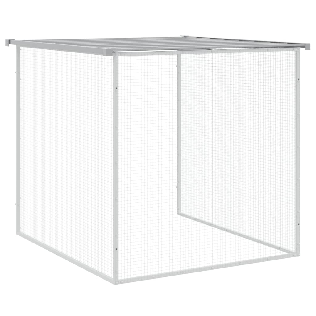 vidaXL Klatka dla kurcząt, z dachem, jasnoszara, 1003x98x90 cm, stal