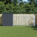vidaXL Buda dla psa, z wybiegiem, antracytowa, 165x455x181 cm, stal