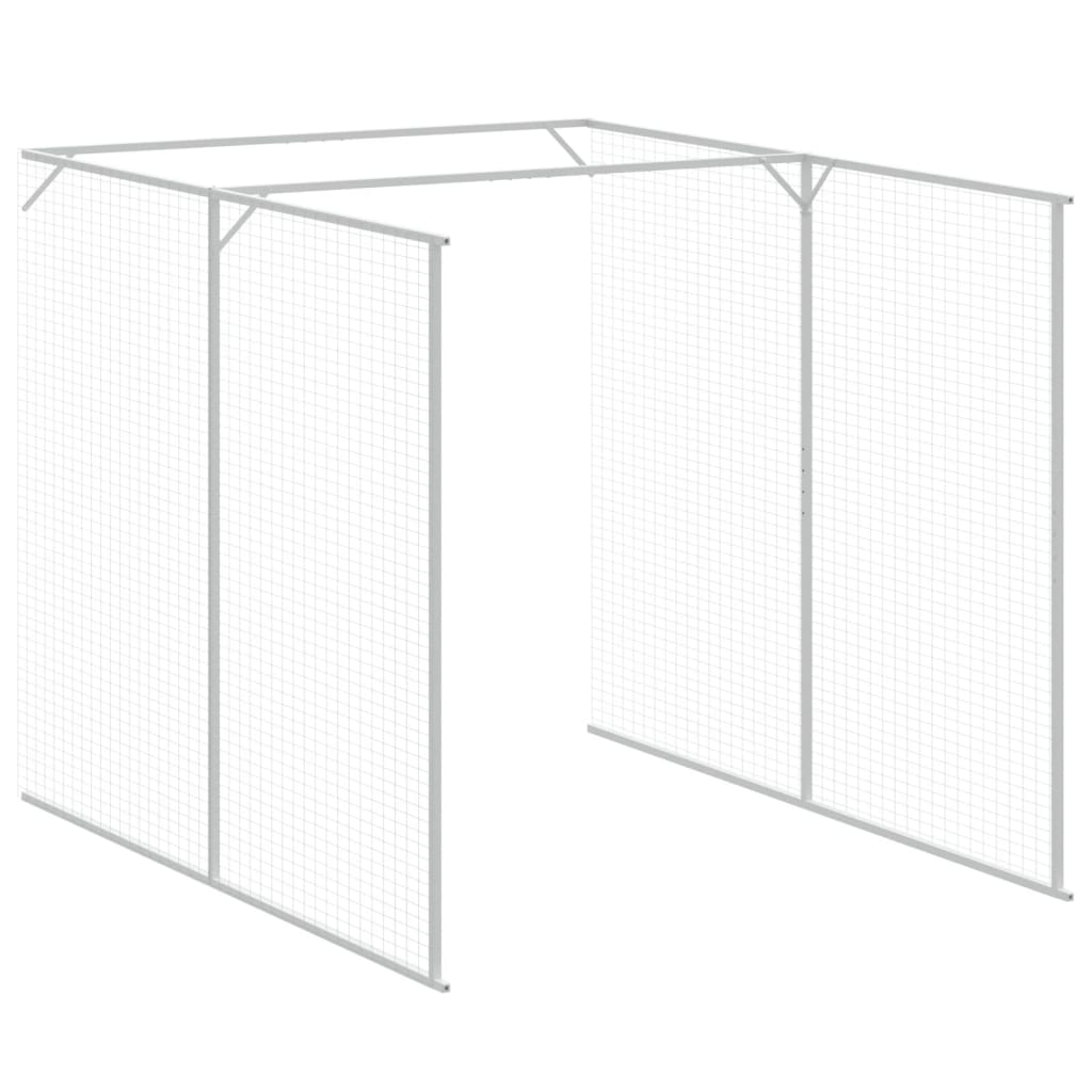 vidaXL Buda dla psa, z wybiegiem, jasnoszara, 165x1067x181 cm, stal