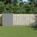 vidaXL Buda dla psa, z wybiegiem, jasnoszara, 165x1271x181 cm, stal