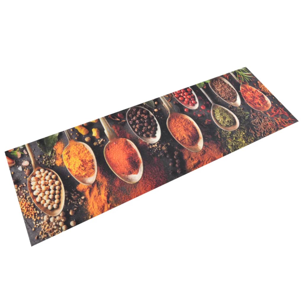vidaXL Dywanik kuchenny, wzór w łyżeczki z przyprawami, 60x180 cm