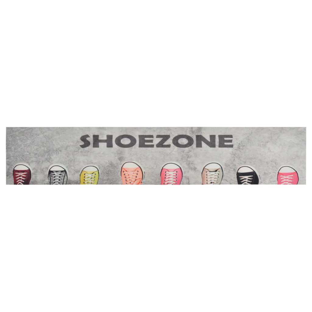 vidaXL Dywanik kuchenny, wzór Shoezone, 60x300 cm, aksamitny