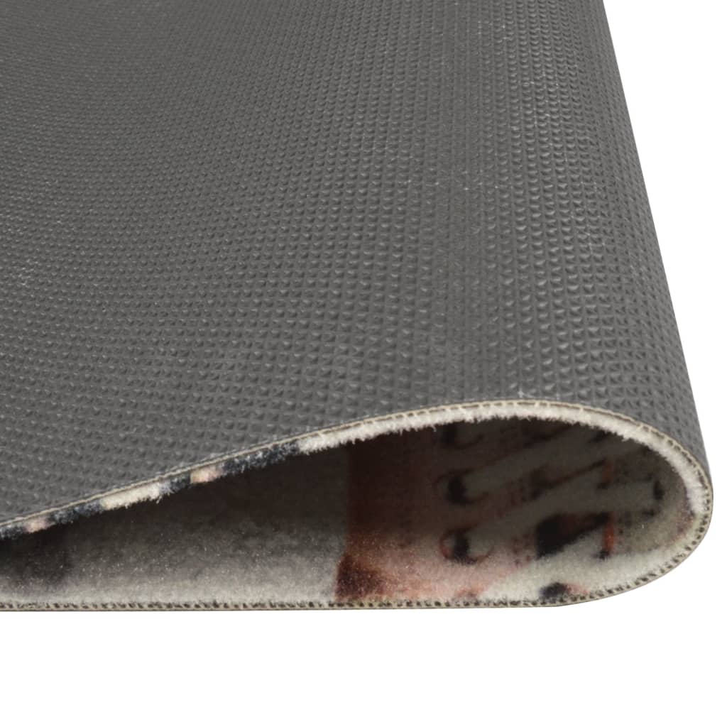 vidaXL Dywanik kuchenny, wzór Shoezone, 60x300 cm, aksamitny
