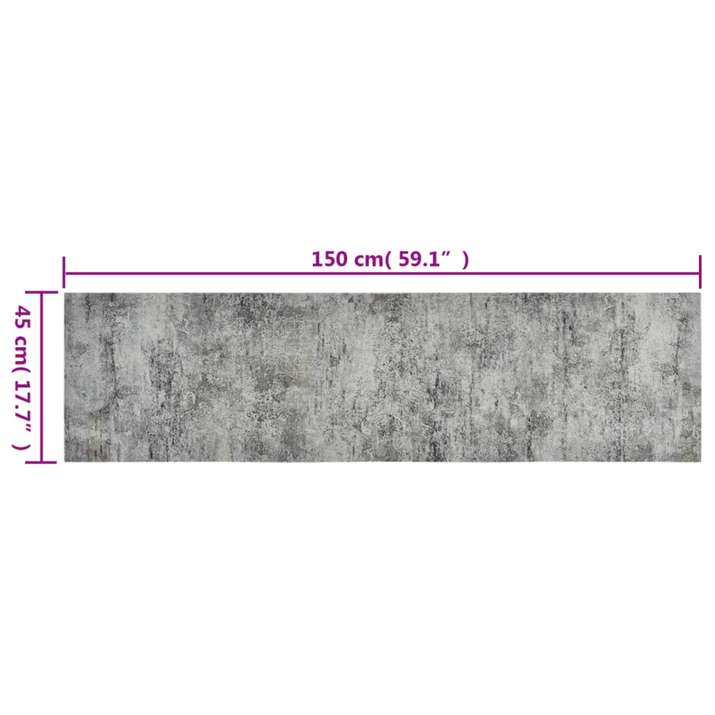 vidaXL Dywanik kuchenny, wzór betonu, 45x150 cm, aksamitny