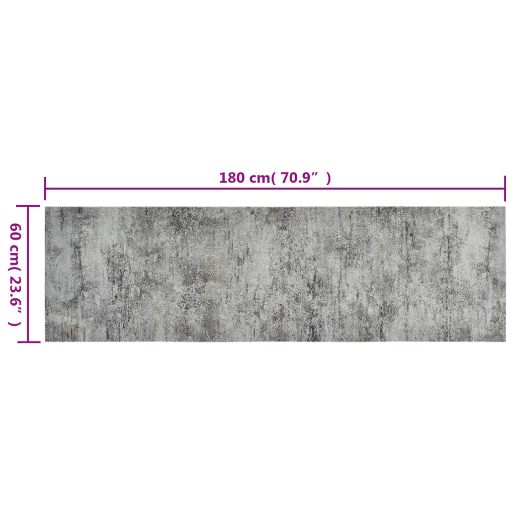 vidaXL Dywanik kuchenny, wzór betonu, 60x180 cm, aksamitny