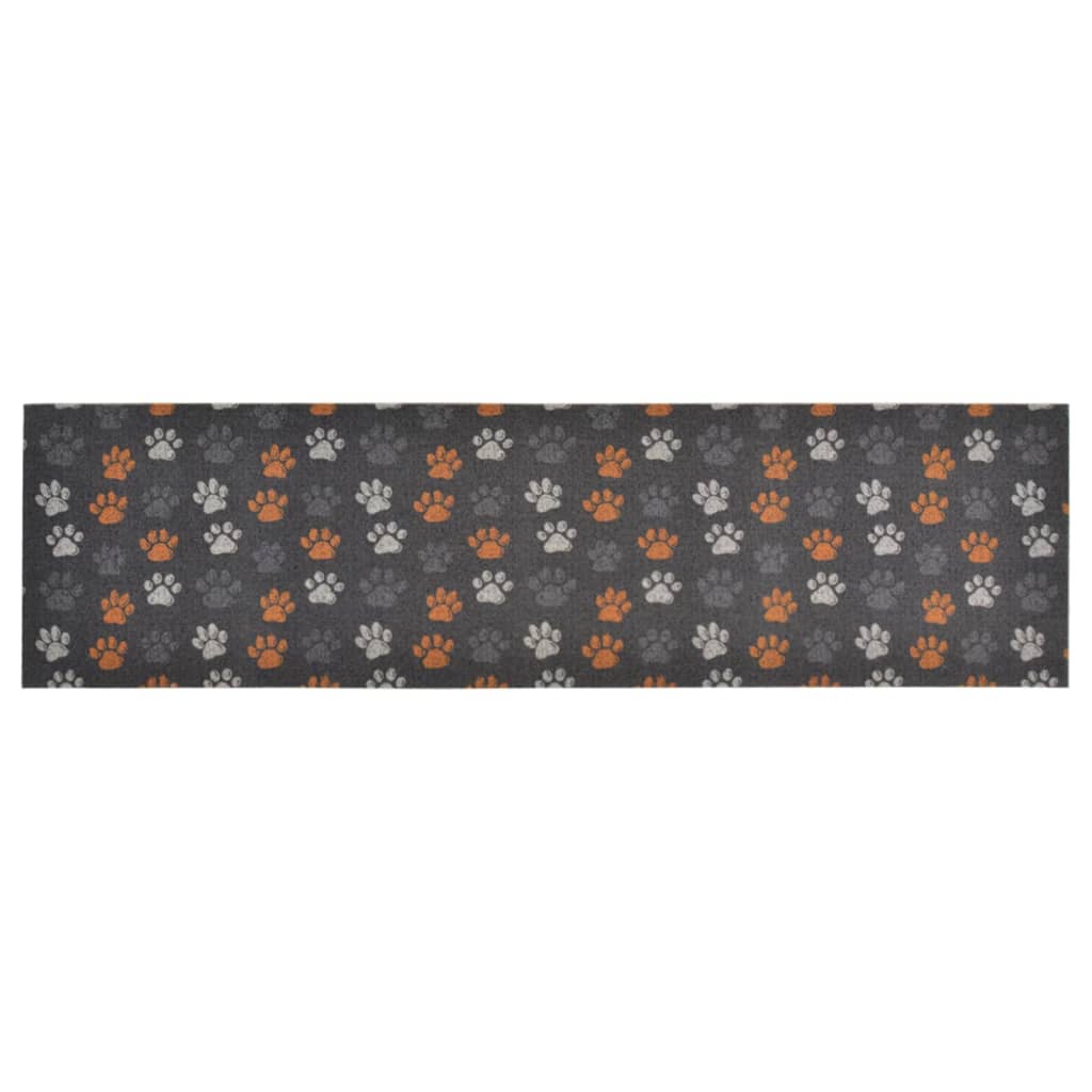 vidaXL Dywanik kuchenny, wzór w odciski łapki, 45x150 cm, aksamitny