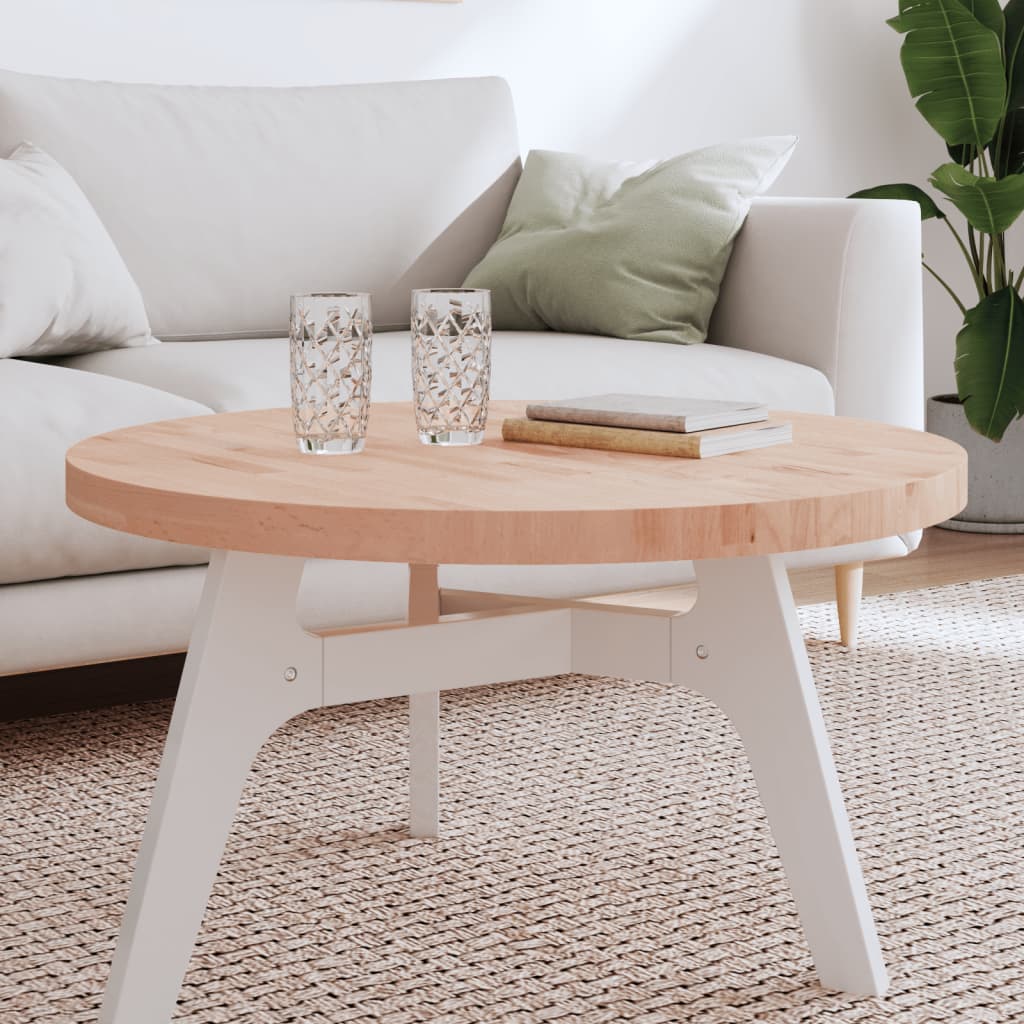 vidaXL Blat do stołu, Ø80x4 cm, okrągły, lite drewno bukowe
