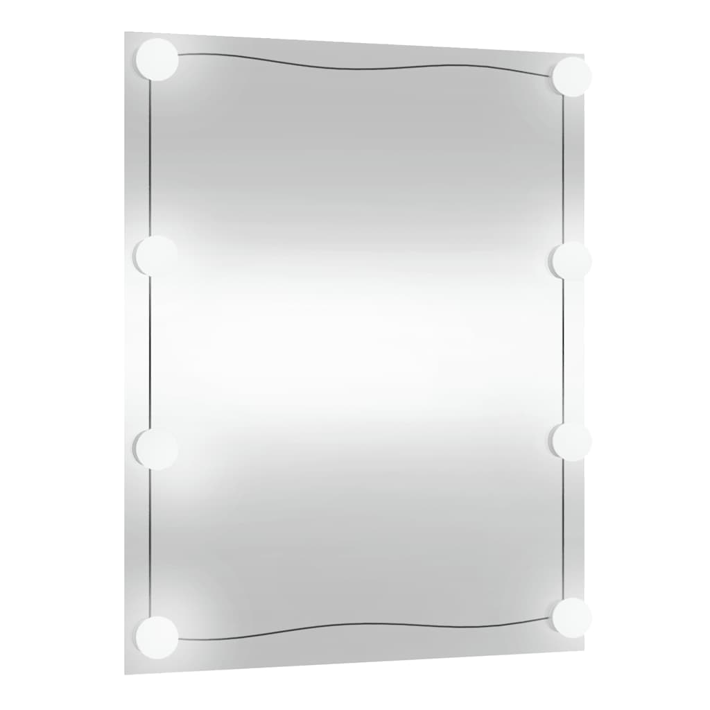 vidaXL Lustro ścienne z LED, 50x60 cm, szklane, prostokątne