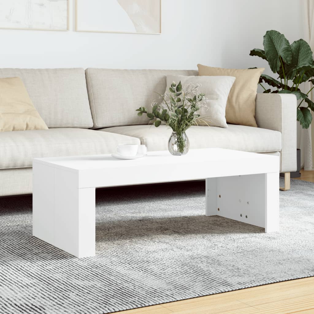 vidaXL Stolik kawowy, biały 102x50x36 cm, materiał drewnopochodny